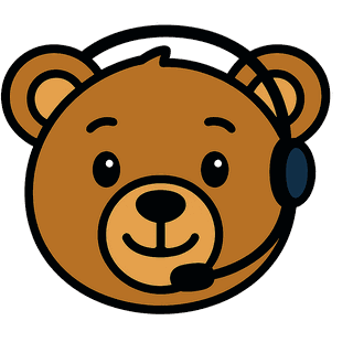 The Padlo bear mascot wearing a headset